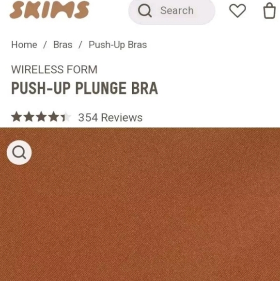 SKIMS- Wireless Form Push-Up / Plunge Bra (Bronze)-32B - Picture 2 of 7